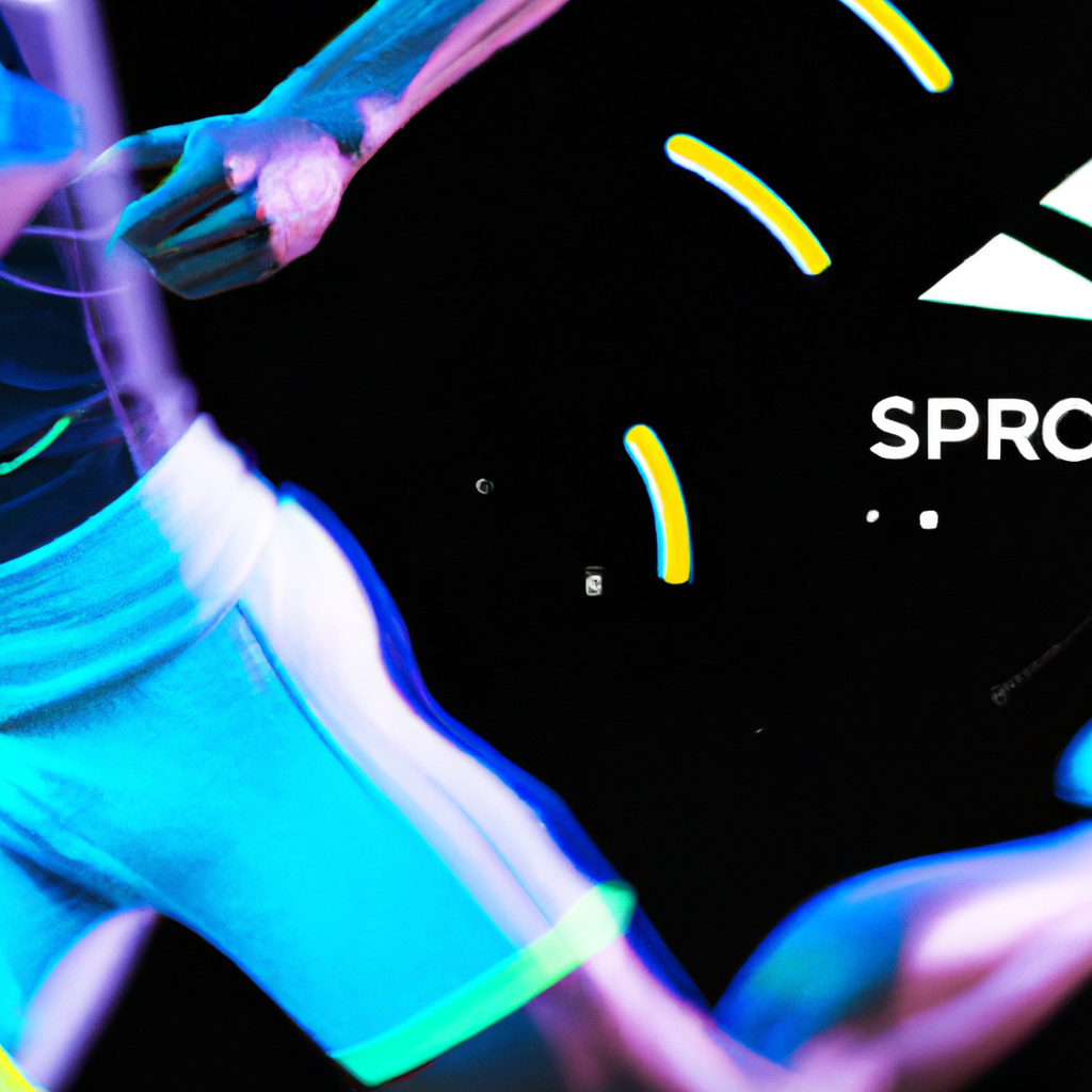 Athlete in motion with HUD overlay